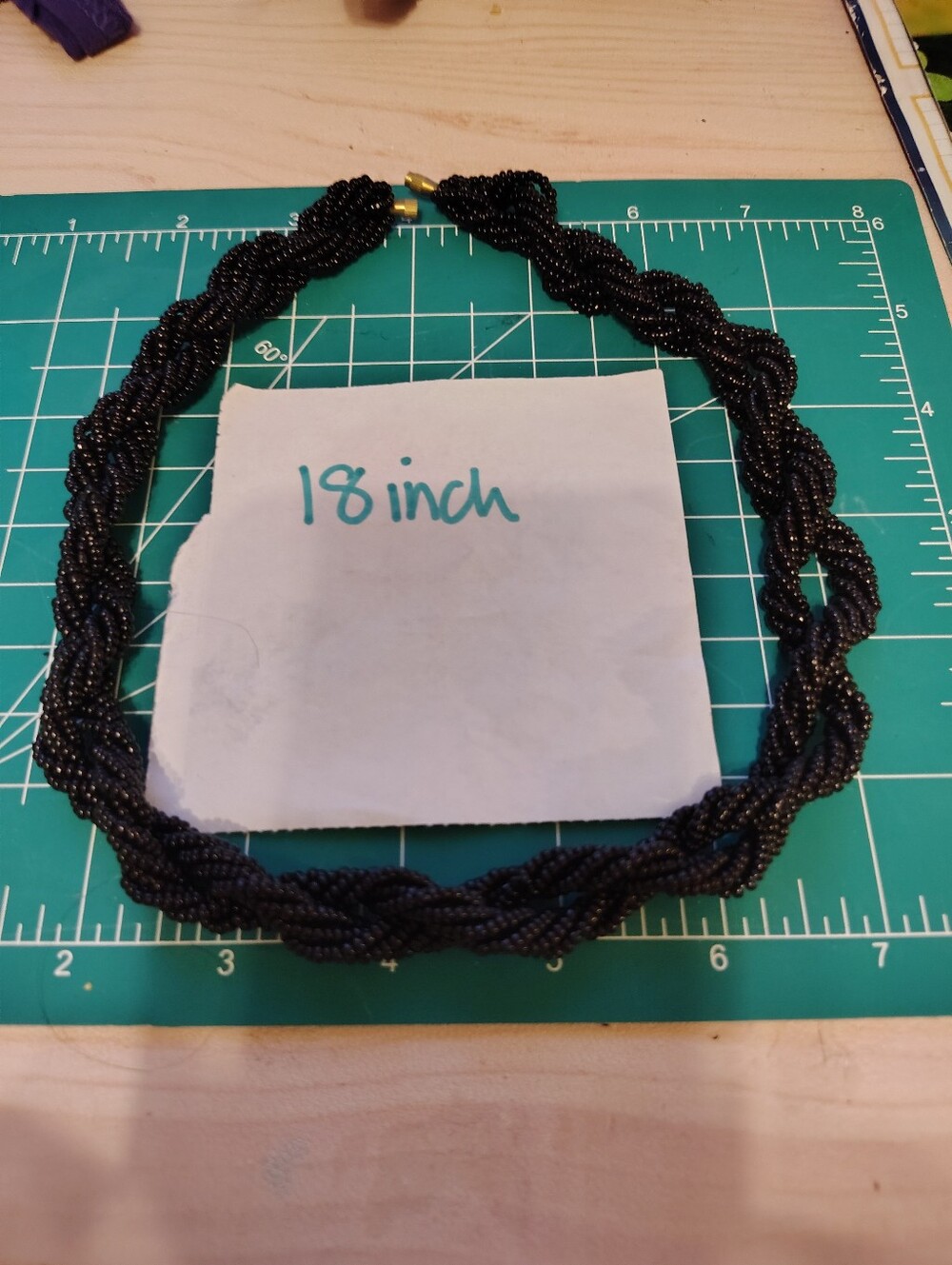 Twisted Seed Bead Necklace - Black